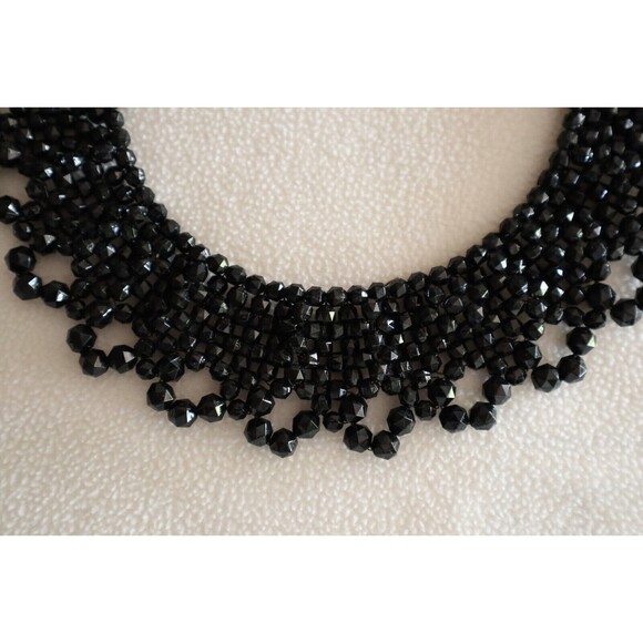 Lot of 4 Vintage Necklaces Bib Black Faceted Beads Cookie Lee Napier Pendant - Picture 3 of 16